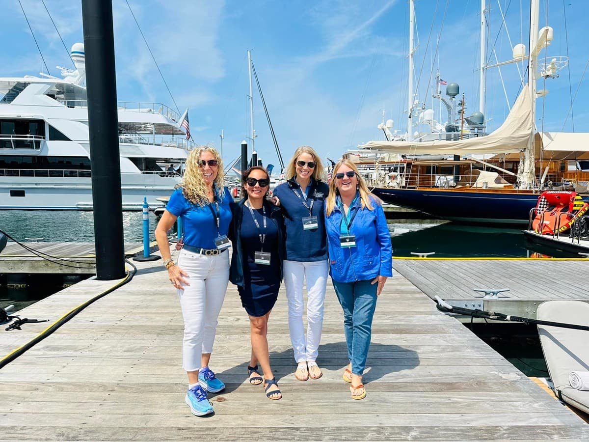 UIY agents on the dock at the Newport superyacht show